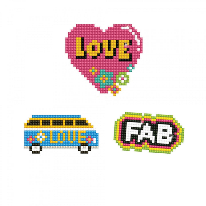 Diamond Dotz 3 Stickers Multipack - LOVE