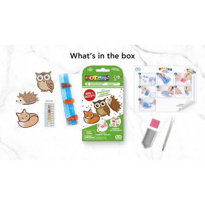 Diamond Dotz DOTZIES 3 STICKERS Multi Pack - Forest Friends