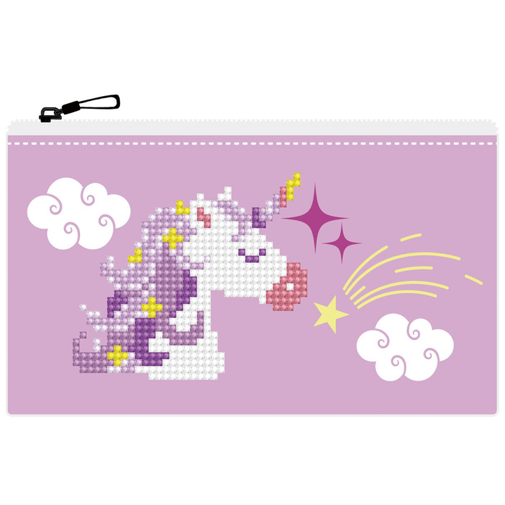 Diamond Dotz Pink Unicorn Zipper Pouch - 5.51 x 8.46 in