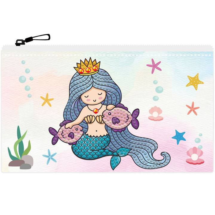 Diamond Dotz Mer Princess Zipper Pouch - 5.51 x 8.46 in