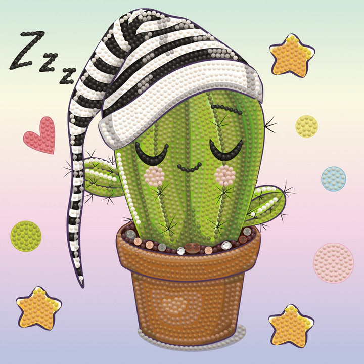 Diamond Dotz DOTZIES Sleepy Cactus Diamond Painting - 9.1" x 9.1"