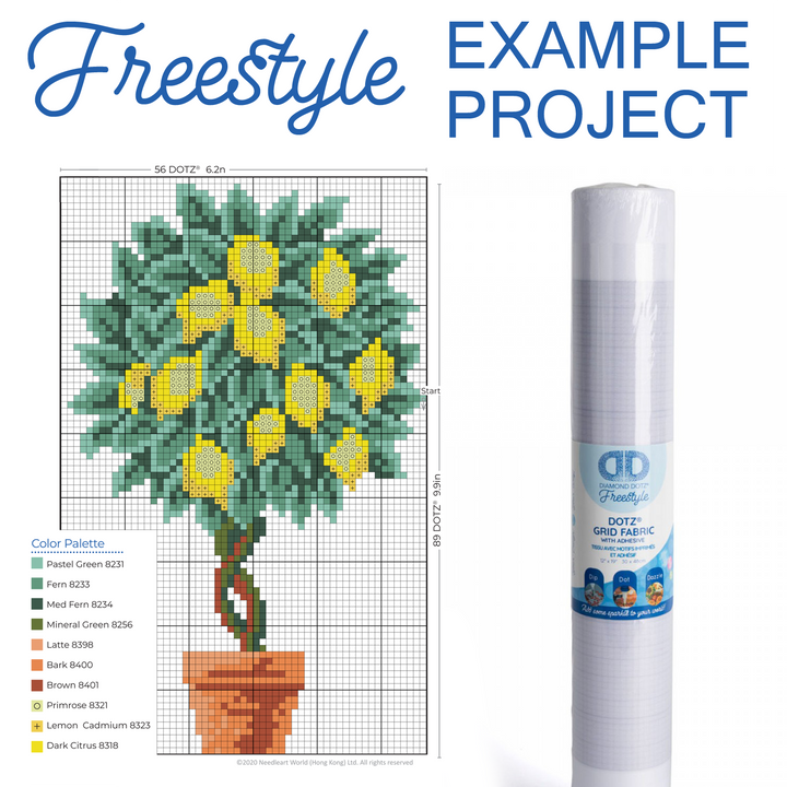 Diamond Dotz Fabric Roll - Grid With Adhesive 12 x 19 in