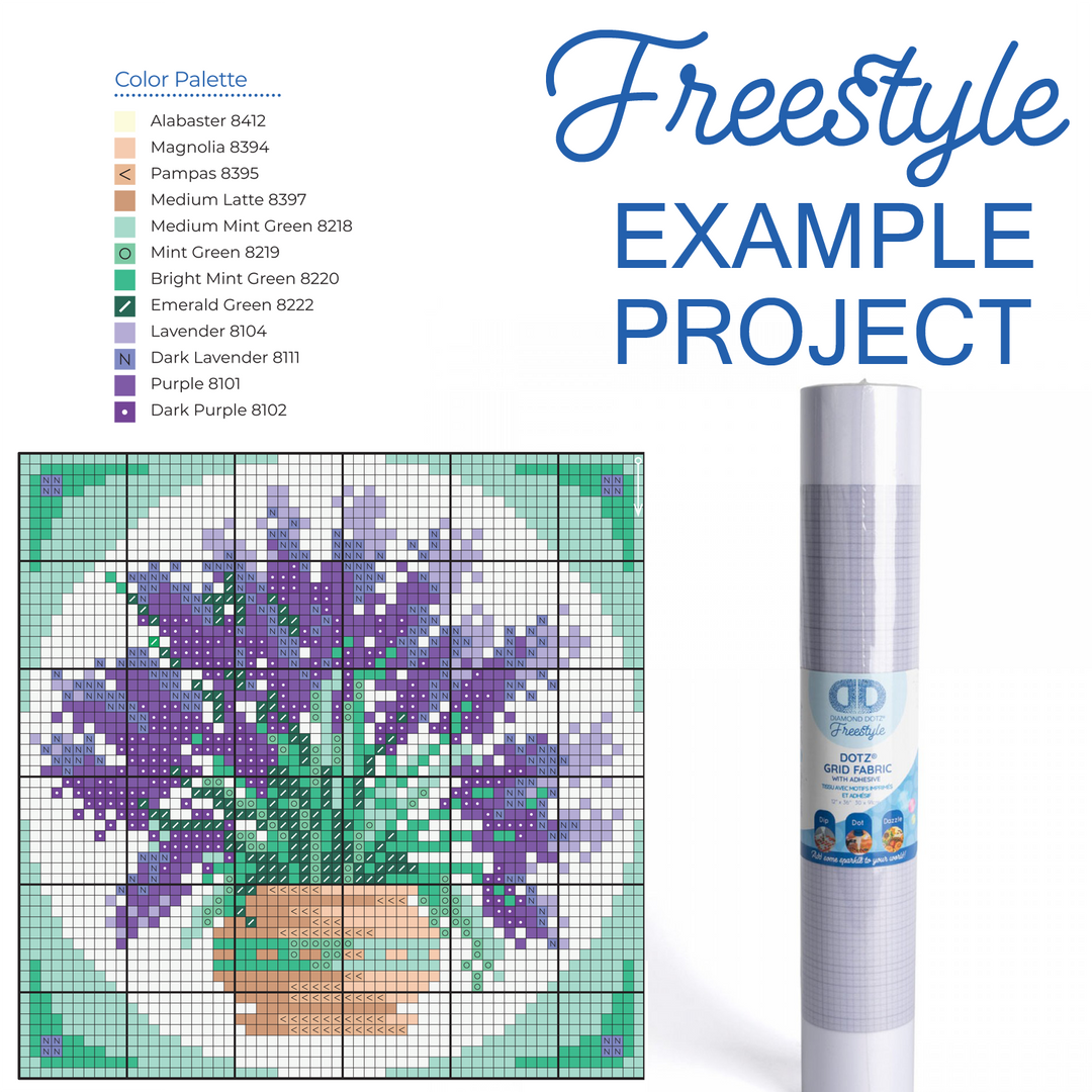 Diamond Dotz Fabric Roll - Grid With Adhesive 12 x 36 in
