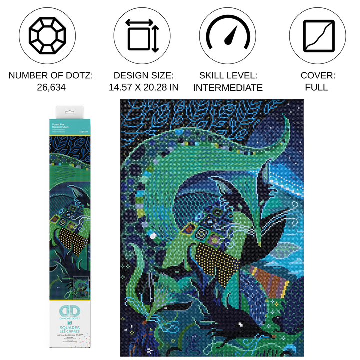 Diamond Dotz Forest Fox - 14.57 x 20.28 in
