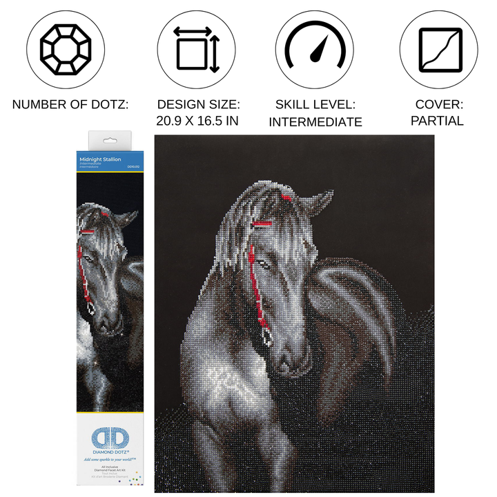 Diamond Dotz Midnight Stallion - 16.5 x 20.9 in