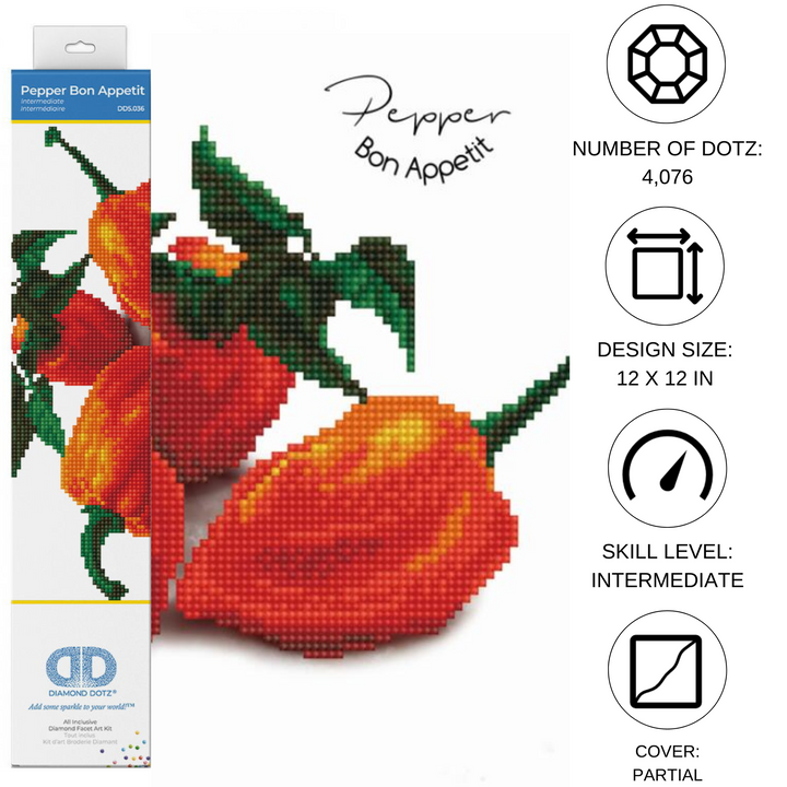 Diamond Dotz Pepper Bon Appetit - 12 x 12 in
