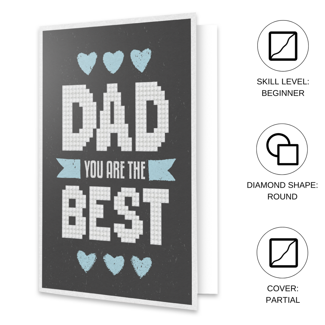 Diamond Dotz Best Dad - Diamond Painting Greeting Card
