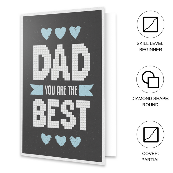 Diamond Dotz Best Dad - Diamond Painting Greeting Card