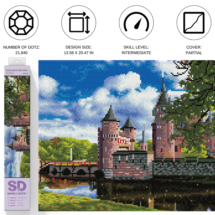 Diamond Dotz De Haar Medieval Castle Holland - 15.75 x 11.81 in