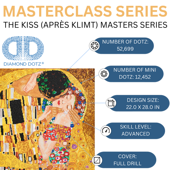Diamond Dotz The Kiss (après Klimt) - Mastersclass - 22.0 x 28.0 in