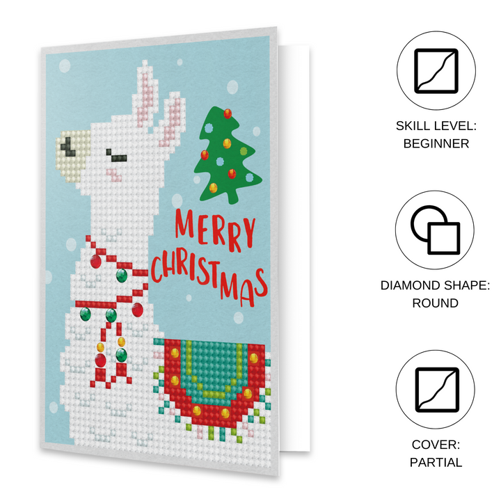 Diamond Dotz Merry Christmas Llama - Greeting Card