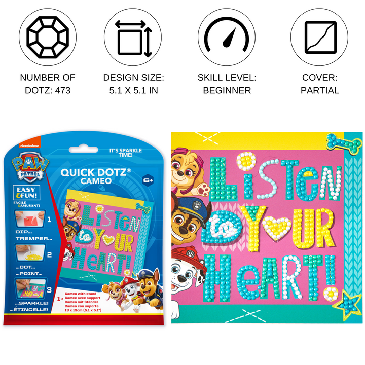 Diamond Dotz PAW PATROL Listen to your Heart - 5.1 x 5.1 in