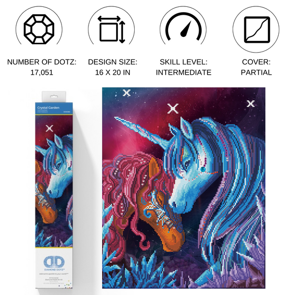 Crystal Garden | Diamond Painting Kits Unicorns | Diamond Dotz