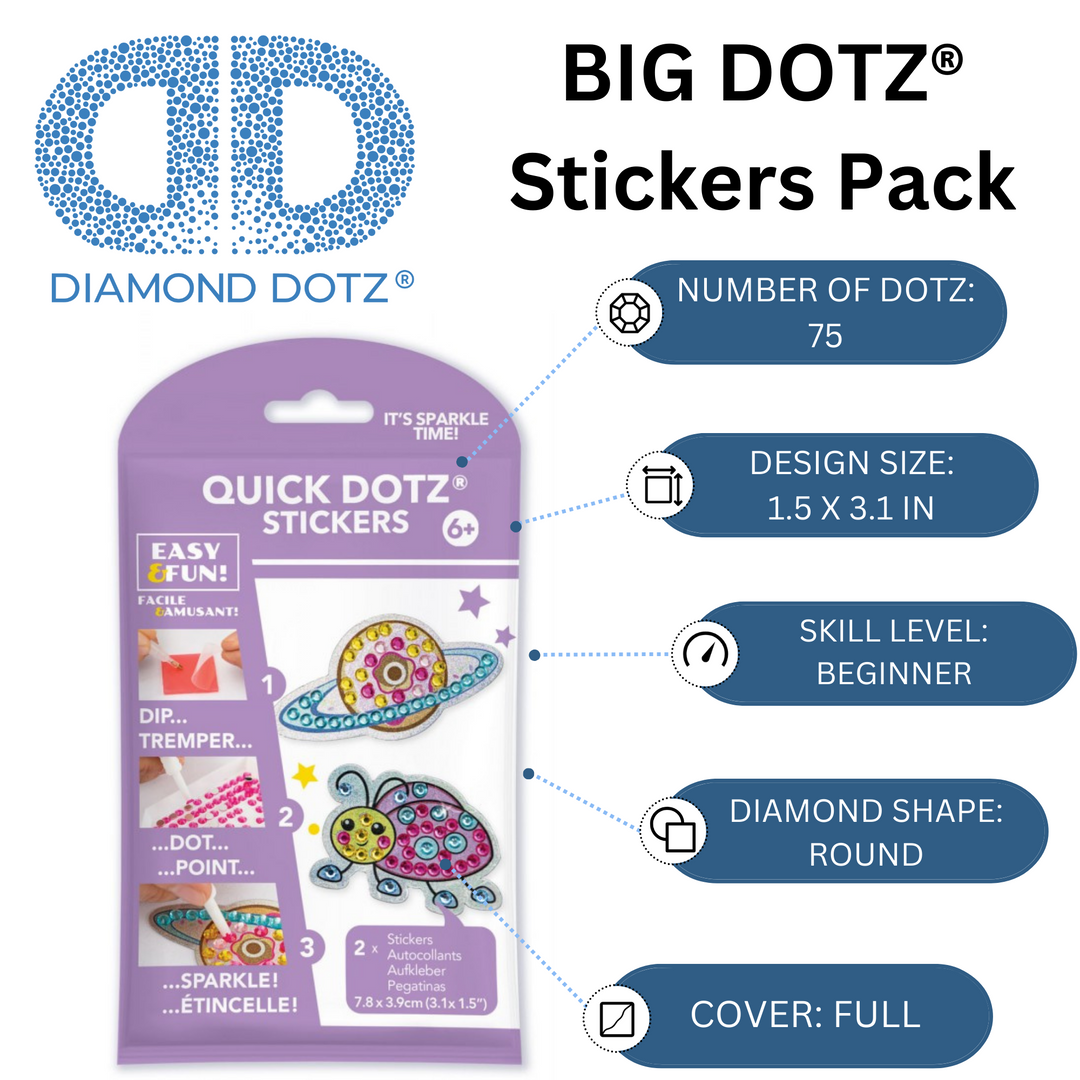 Diamond Dotz BIG DOTZ Stickers Pack 8 - Dino Roar