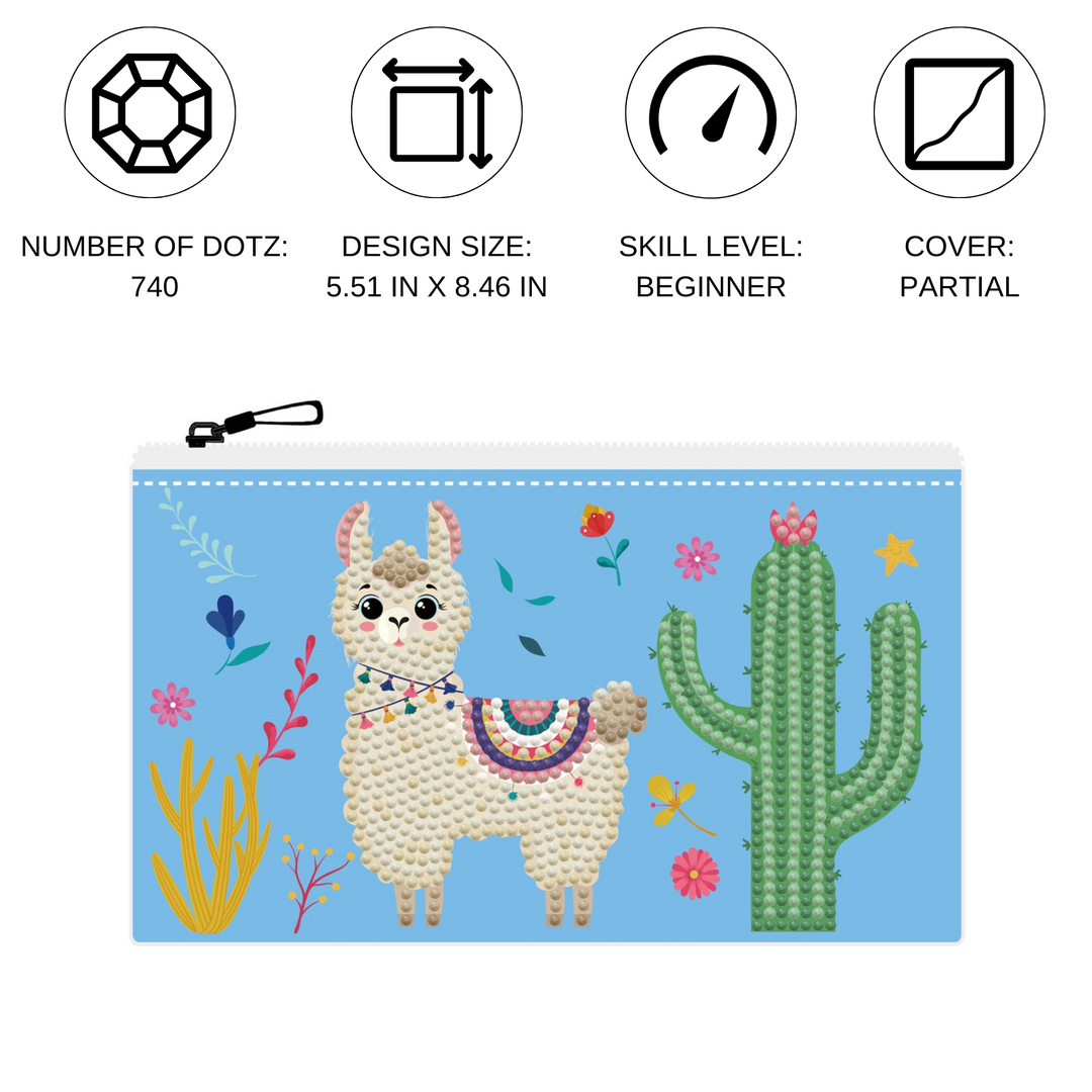 Diamond Dotz DOTZIES LLAMA PARTY Diamond Painting - 7.5" x 4.3"