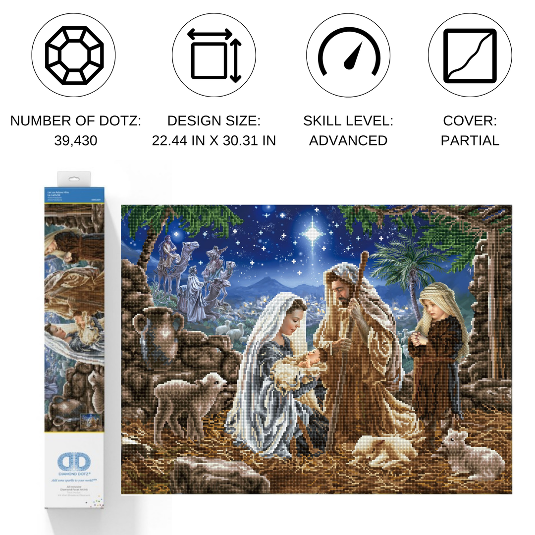 Let Us Adore Him | Diamond Painting Kits Christmas | Diamond Dotz Let Us Adore Him | Diamond Painting Kits Christmas | Diamond Dotz