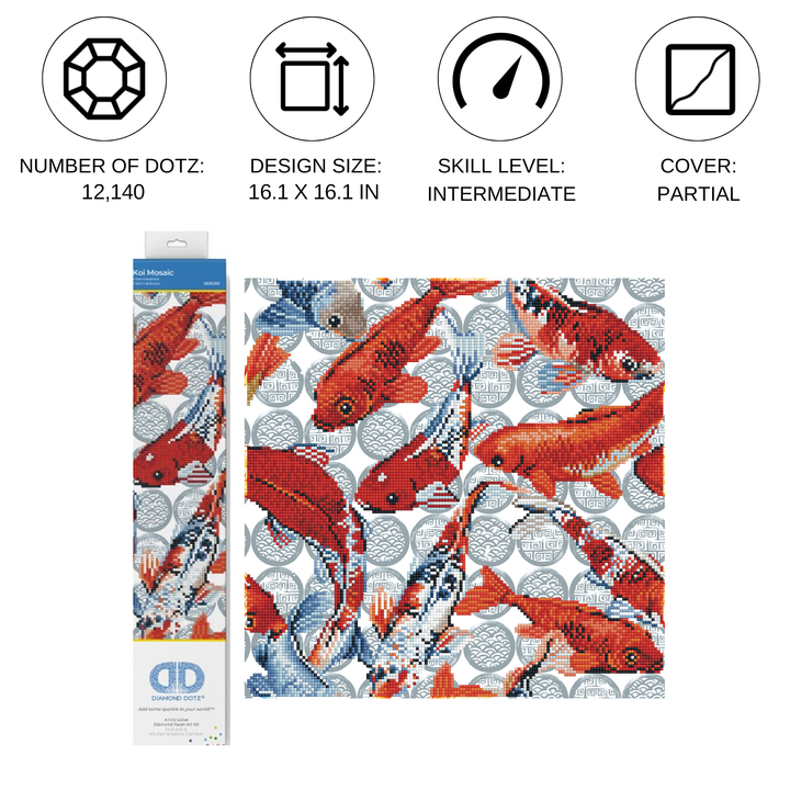 Diamond Dotz Koi Mosaic - 16.1 x 16.1 in