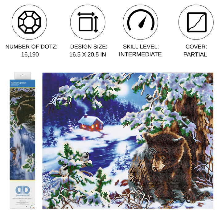 Diamond Dotz Rambling Bear - 20.5 x 16.5 in