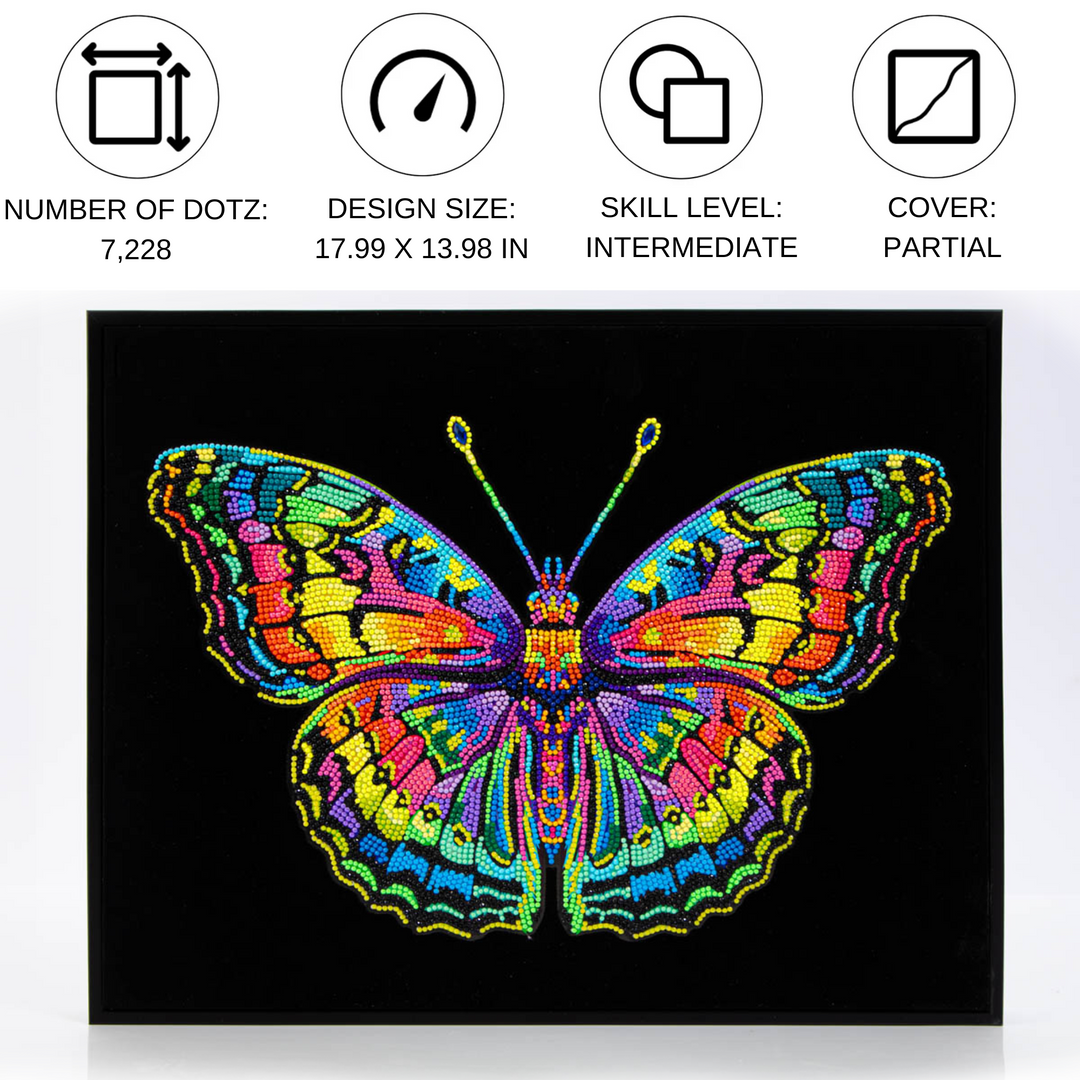 Diamond Dotz Neon Flock Butterfly - 18.0" x 14.0"