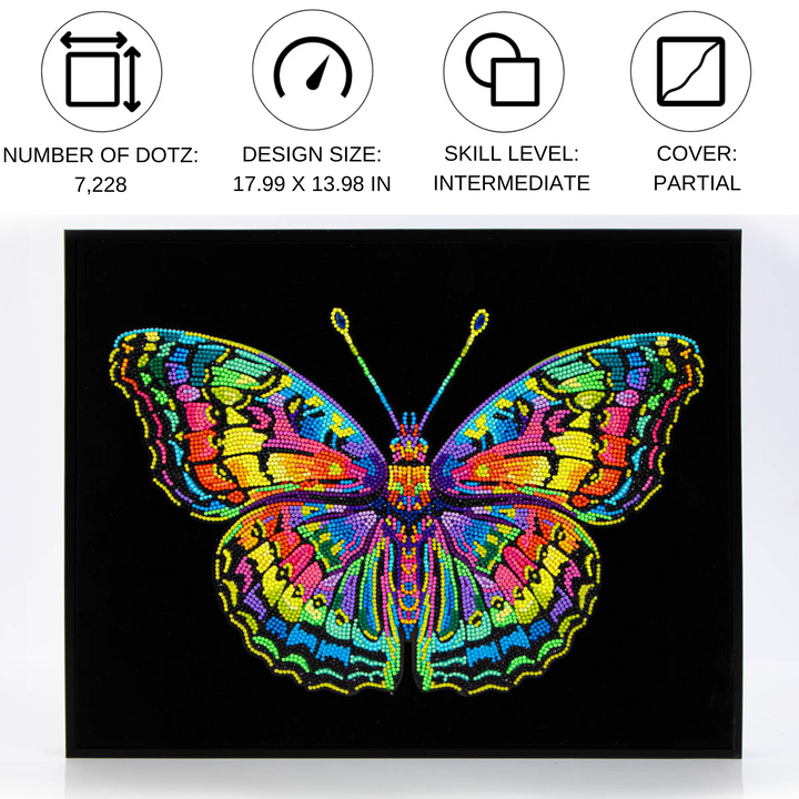 Diamond Dotz Neon Flock Butterfly - 18.0" x 14.0"