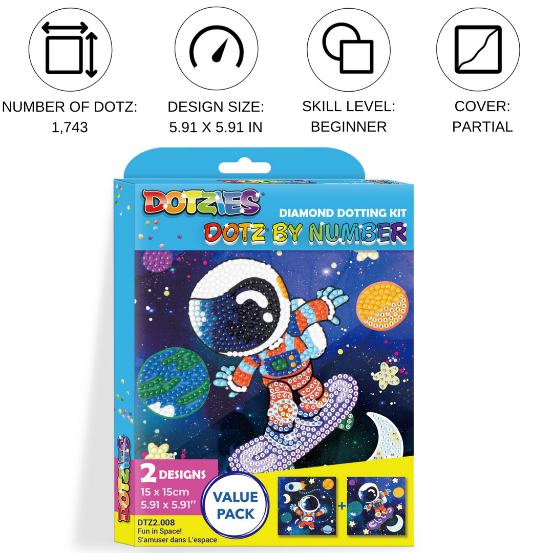 Diamond Dotz DOTZIES Fun in Space! Diamond Painting - 5.9" x 5.9"