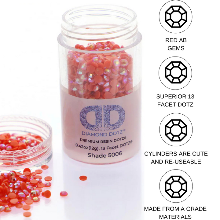 Diamond Dotz 2.8MM 12G DOTZ Cylinder - Red AB