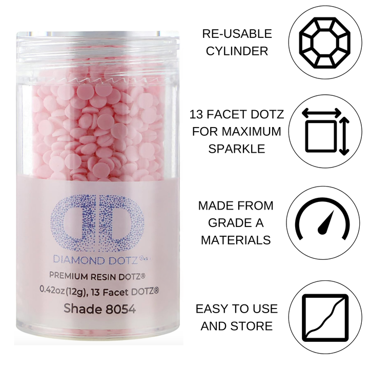 Diamond Dotz 2.8MM 12G DOTZ Cylinder - Baby Pink