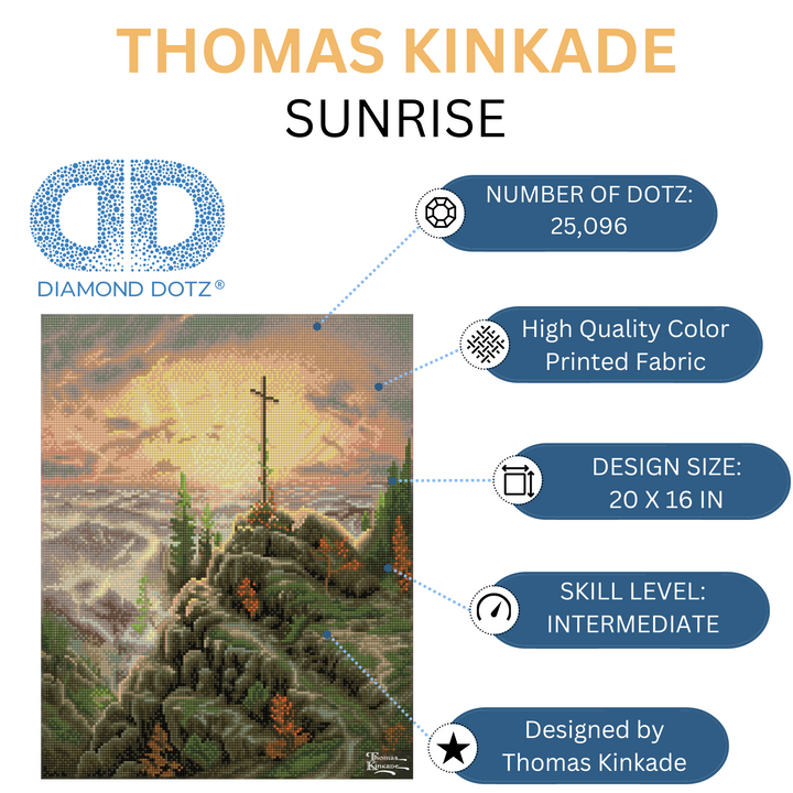 Diamond Dotz Thomas Kinkade Sunrise - 20 x 16 in