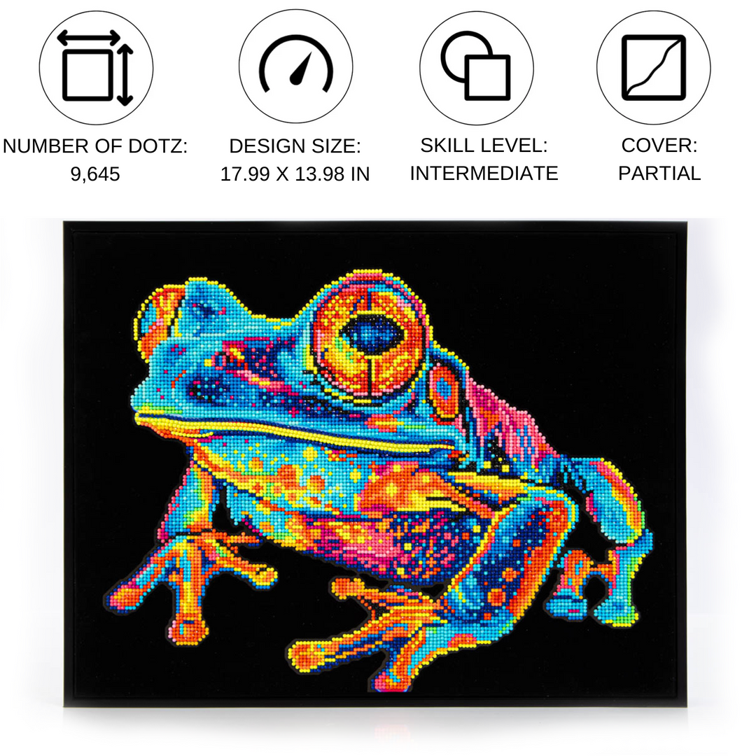 Neon Tree Frog Kit | Diamond Painting Kits Neon | Diamond Dotz Neon Tree Frog Kit | Diamond Painting Kits Neon | Diamond Dotz