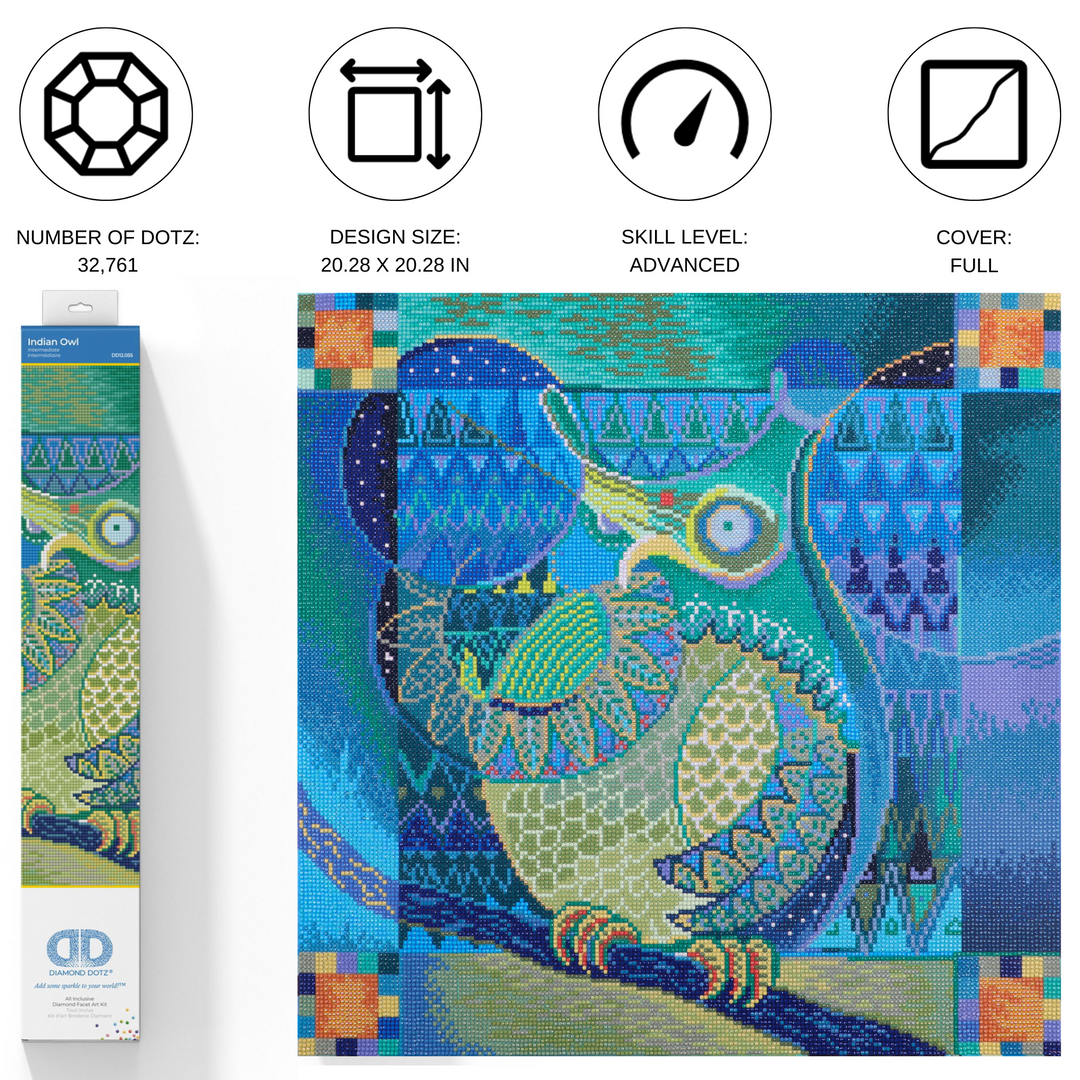 Diamond Dotz Indian Owl - 20.28 x 20.28 in