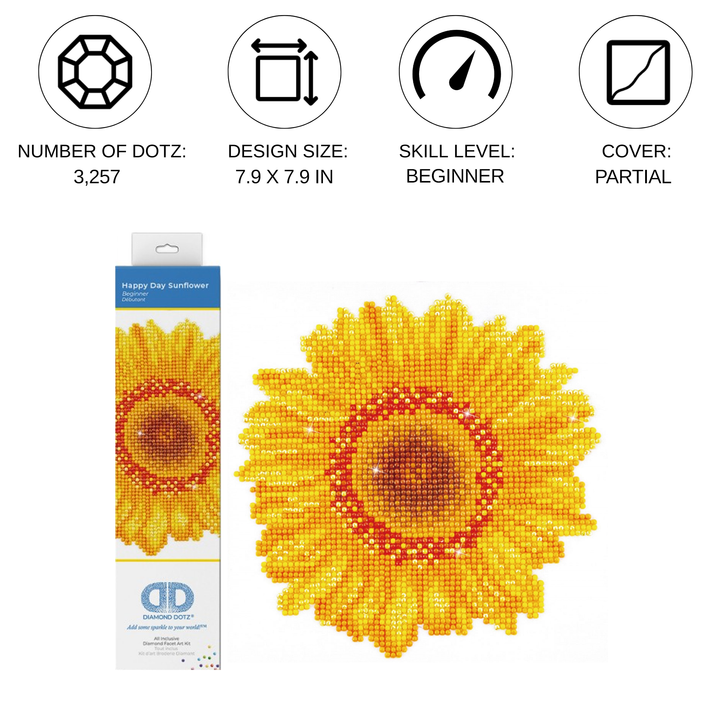 Diamond Dotz Happy Day Sunflower - 7.9 x 7.9 in