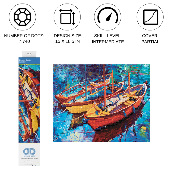 Diamond Dotz Dream Boats - 18.5 x 15 in