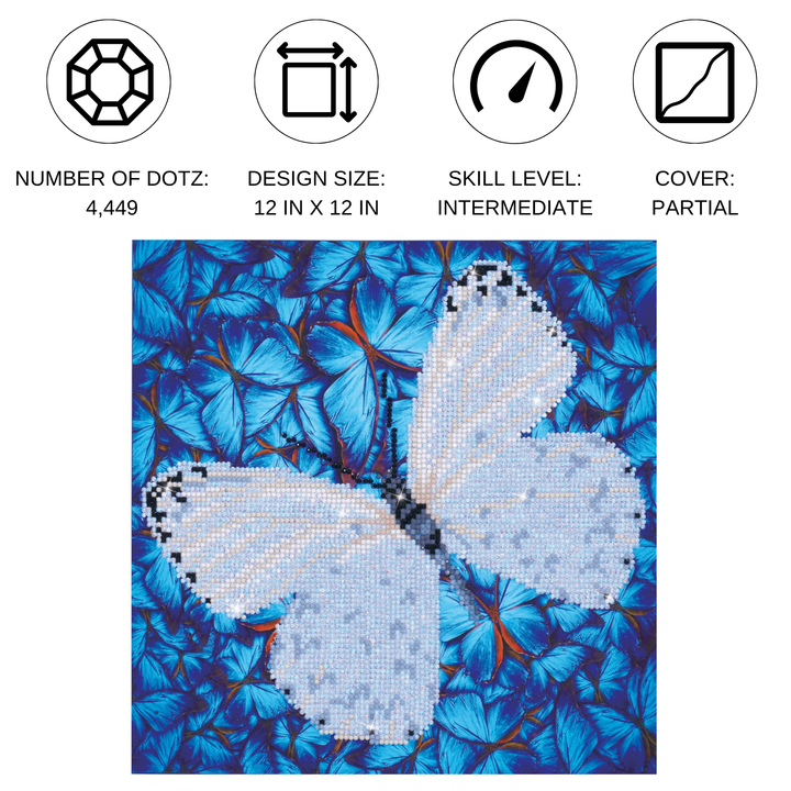 Diamond Dotz Flutterby White - 12 x 12 in