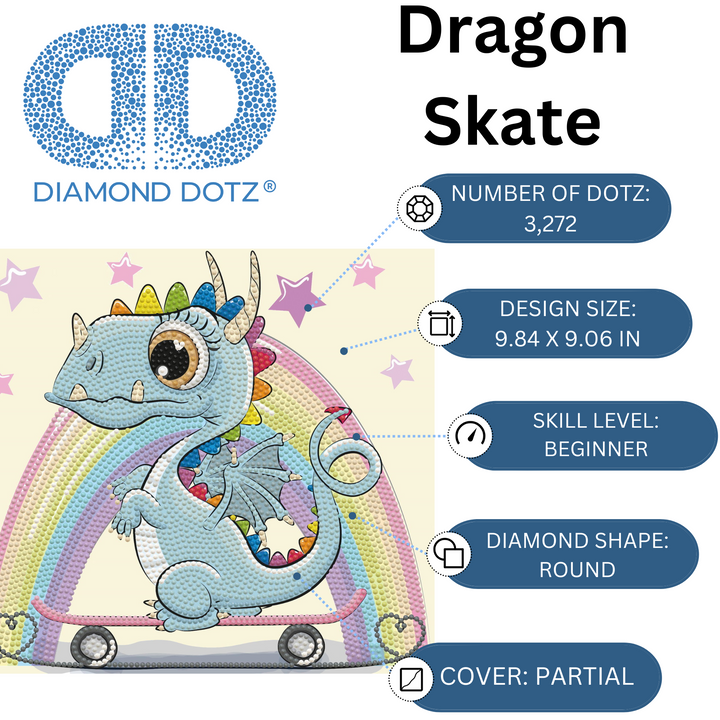 Diamond Dotz Dragon Skate - 9.84 x 9.06 in