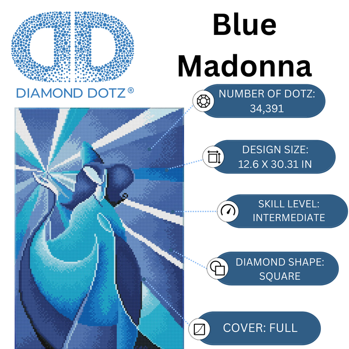 Diamond Dotz Blue Madonna - 12.6 x 30.31 in