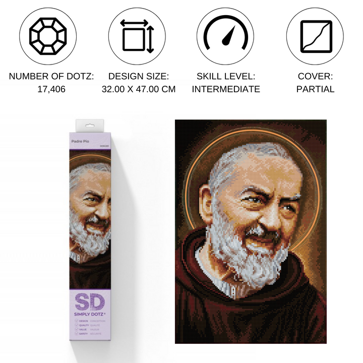 Diamond Dotz Padre Pio- 12.60 x 18.50 in