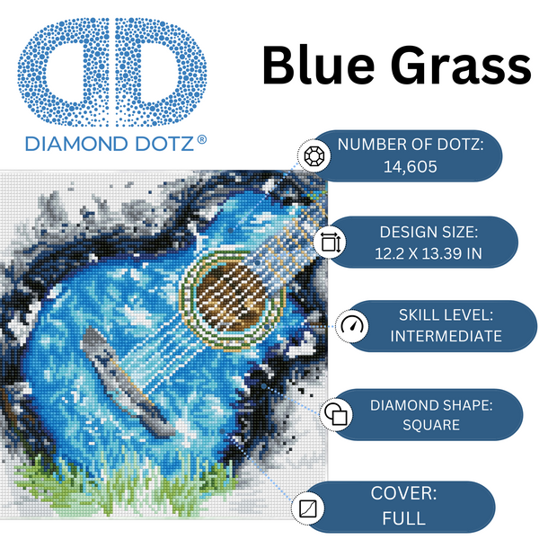 Blue Grass | Diamond Painting Kits Guitar | Diamond Dotz – DIAMOND