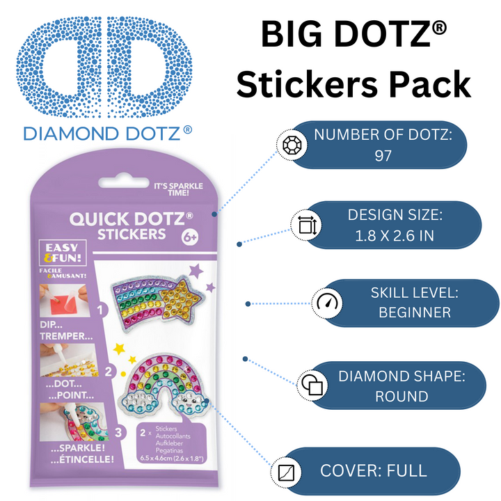 Diamond Dotz BIG DOTZ Stickers Pack 7 - Star Rainbow
