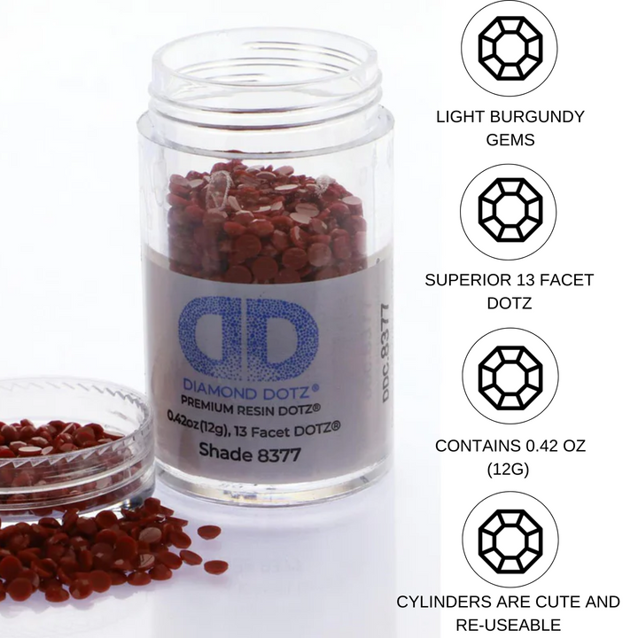 Diamond Dotz 2.8MM 12G DOTZ Cylinder - Light Burgundy