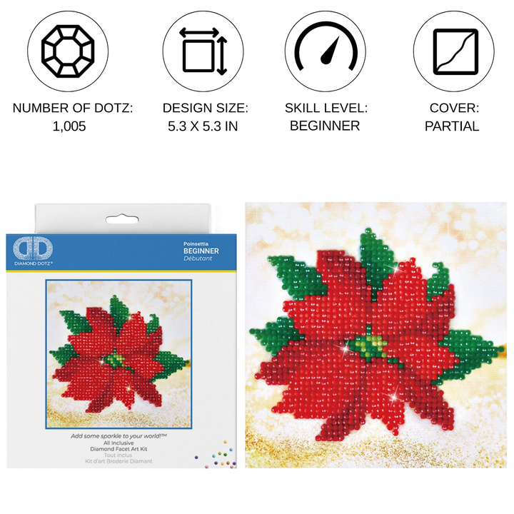 Diamond Dotz Pointsettia - 5.3 x 5.3 in