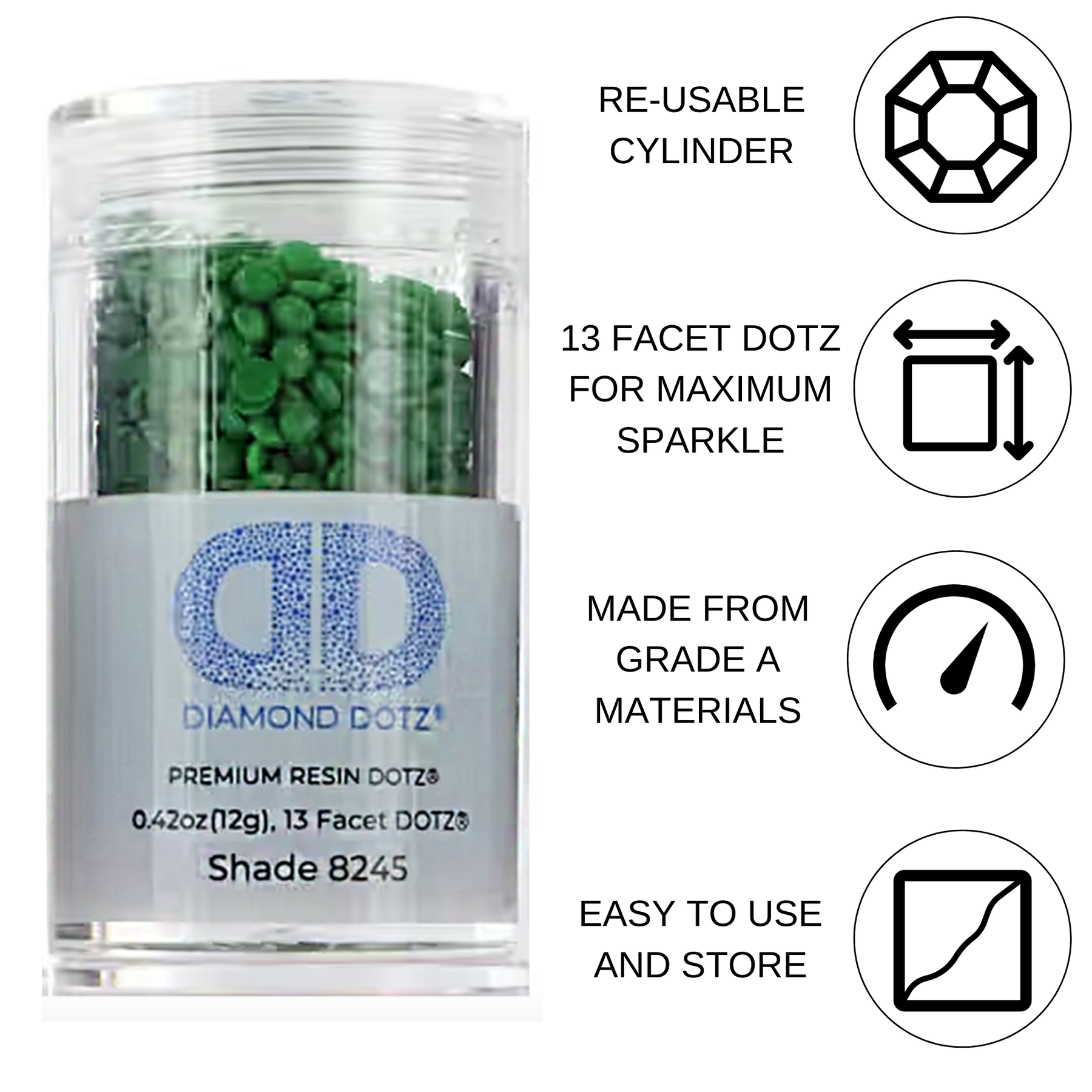 2.8MM 12G DOTZ Cylinder - Kelly Green | Diamond Painting Beads 2.8MM 12G DOTZ Cylinder - Kelly Green | Diamond Painting Beads