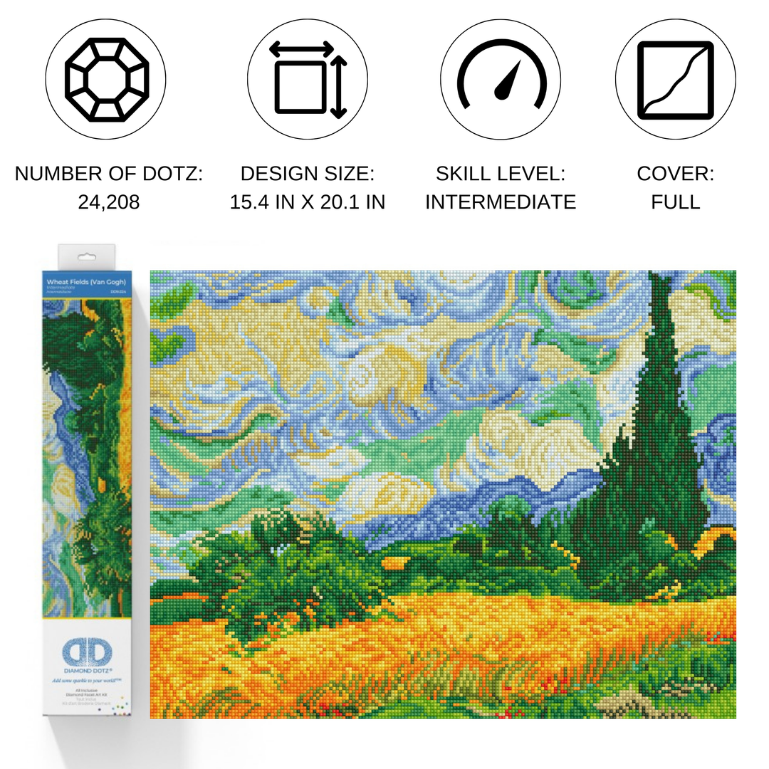 Diamond Dotz Wheat Fields (Van Gogh) - 20.1 x 15.4 in