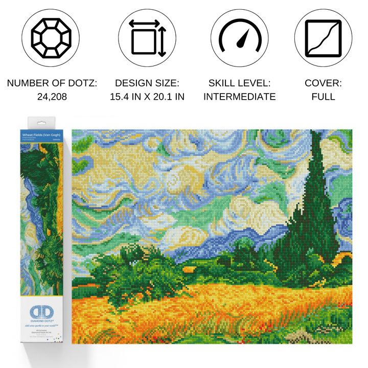 Diamond Dotz Wheat Fields (Van Gogh) - 20.1 x 15.4 in