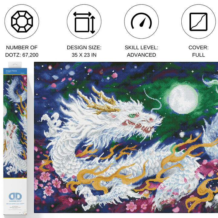 Diamond Dotz Dragon Flame - 35 x 23 in