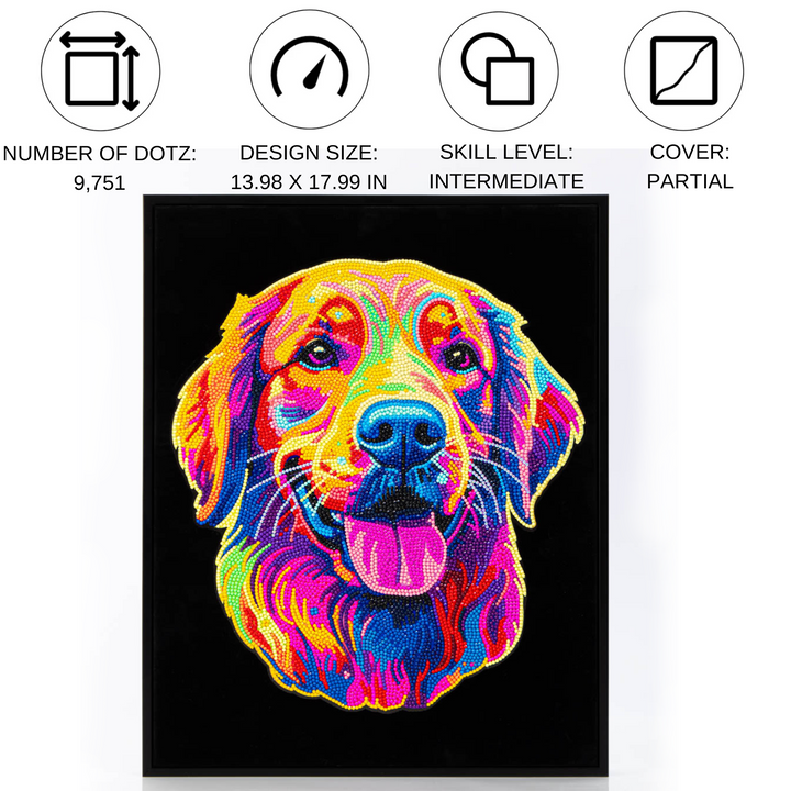 Diamond Dotz Neon Flock Golden Retriever - 14.0" x 18.0"