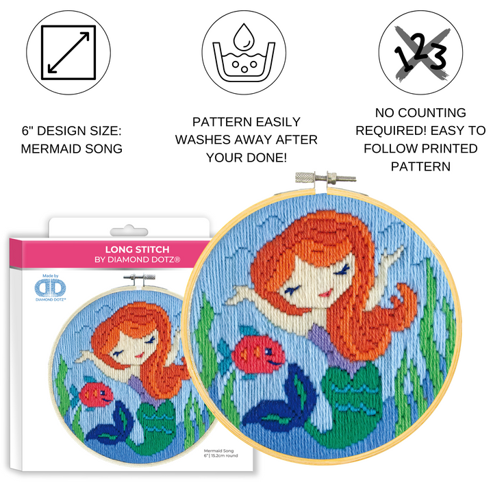 Diamond Dotz Long Stitch Cross Stitch Mermaid Song - 6 in