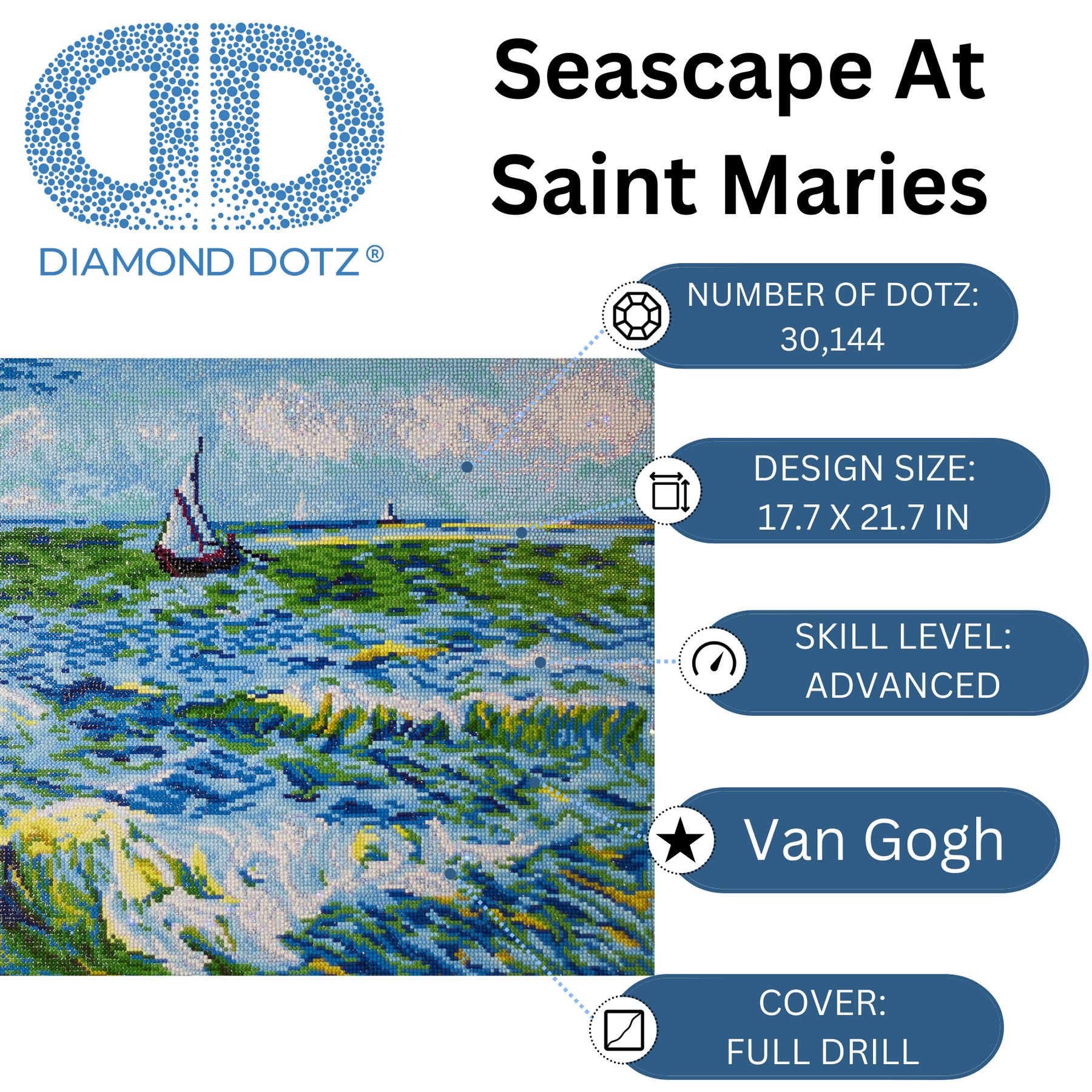 Seascape at Saint Maries | Diamond Painting Van Gogh | Diamond Seascape at Saint Maries | Diamond Painting Van Gogh | Diamond