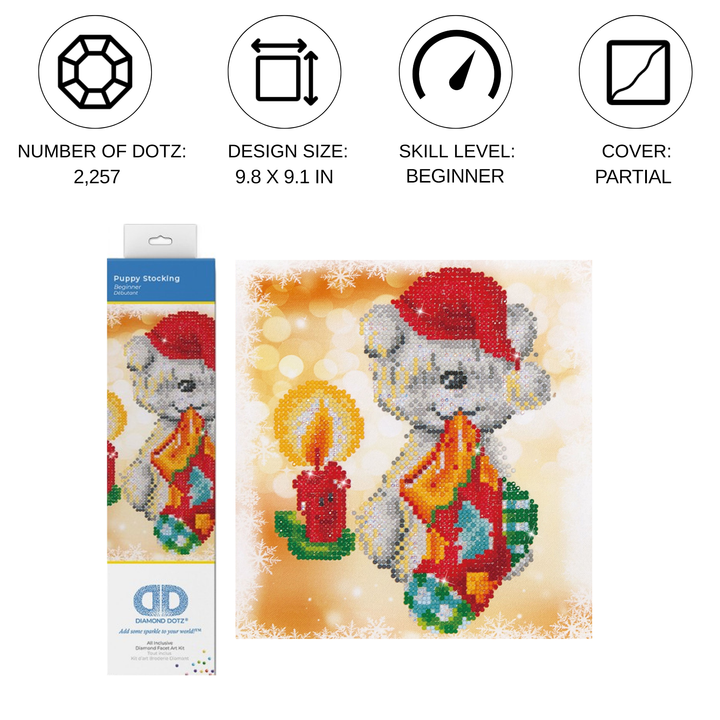 Diamond Dotz Puppy Stocking - 9.8 x 9 in