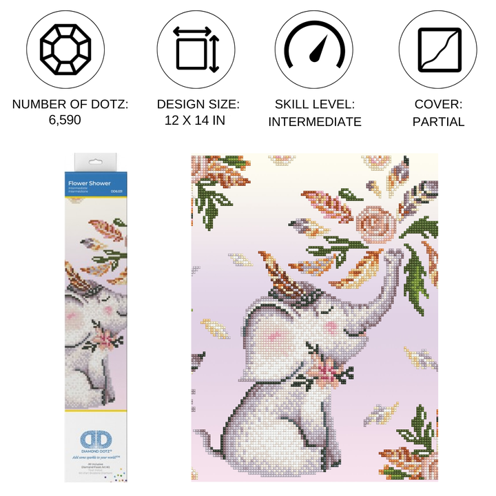 Diamond Dotz Flower Shower - 12.6 x 12.6 in