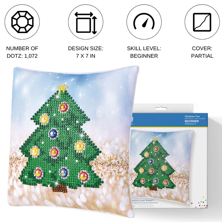 Diamond Dotz Christmas Tree Pillow - 7 x 7 in